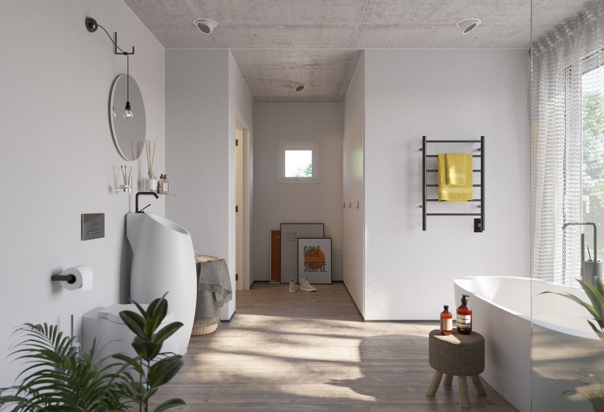 NationalRF's tweet photo. @KBtribechat @AmbaProducts You can never go wrong with a spa-inspired look. It’s clean, airy, and designed to promote relaxation. Elements like steam showers, heated towel racks, plants, and aroma therapy help pull the style together. #LuxuriousBathrooms #KBTribeChat #HeatedTowelRacks https://t.co/jZh5vyrT36