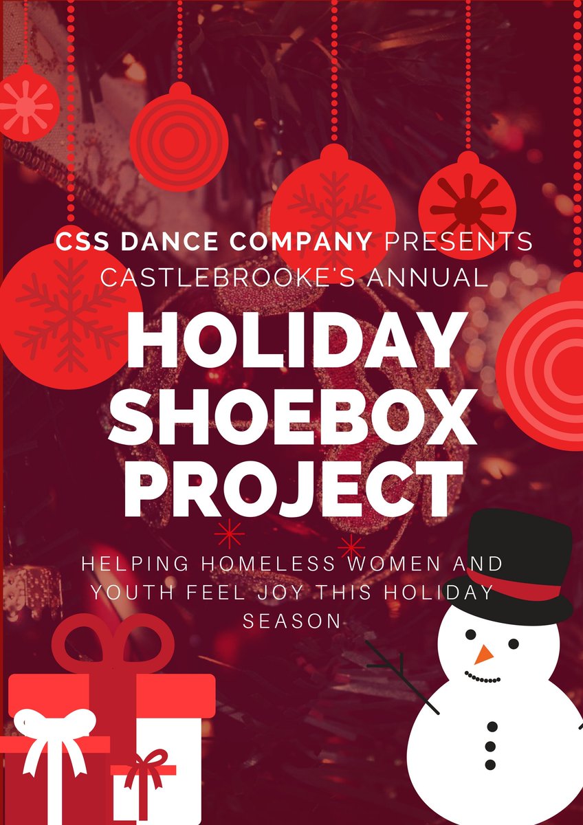 Students contribute gift-filled shoeboxes, to the <a href="/shoeboxcanada/">The Shoebox Project</a>  project to help homeless women and youth in Brampton feel the joy of the holiday season. In the past 7 years Castlebrooke students have contributed close to 1000 shoeboxes.  Well done! <a href="/castlebrookess/">CastlebrookeSS</a> <a href="/CSSDanceCo/">CSSDanceCompany</a>