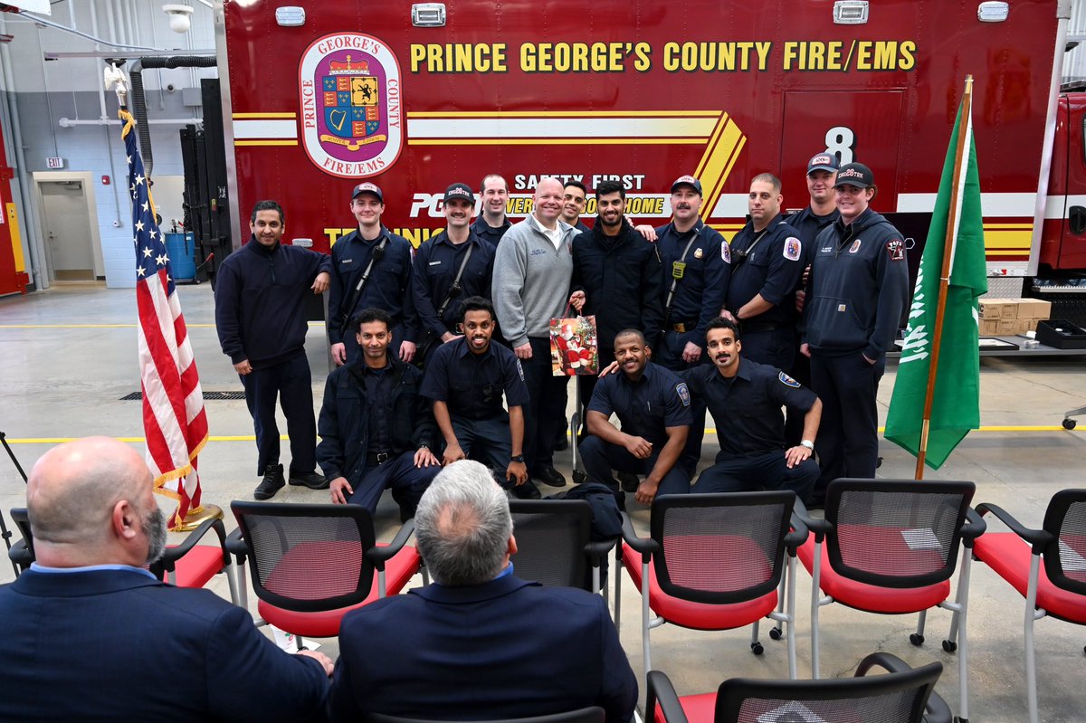 The #PGFD congratulates our 3rd cohort of <a href="/SaudlAramco/">SaudiAramco</a> firefighters! Over the past 6 months, 6 Saudi Arabian firefighters received training &amp; embedded with crews at Station 802/Shady Glen &amp; 826/District Heights. This program first began in 2016 &amp; is in partnership with the <a href="/IAFC/">IAFC</a>.