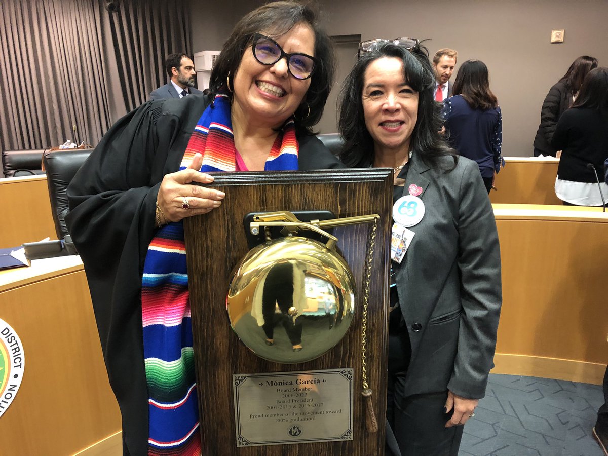 Felicidades Monica! @boarddistrict2 for your years of dedication to our students! We know you love us! You believe in us! And have high expectations!