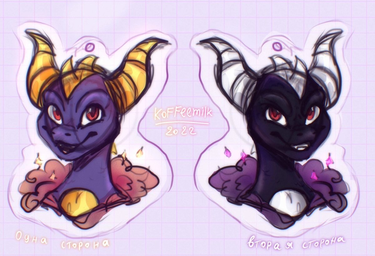 _Koffeemilk_'s tweet photo. Some sketches for merch ✨
They would be a acrylic charms 👀
#spyro #FANART #spyromerch #digitalart #acryliccharm #skylanders https://t.co/hLT2gYNxrN