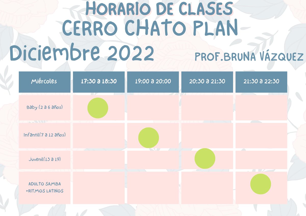 Clases de Danza 🕺🏾🕺💃💃🏽
Horarios 👇🏾