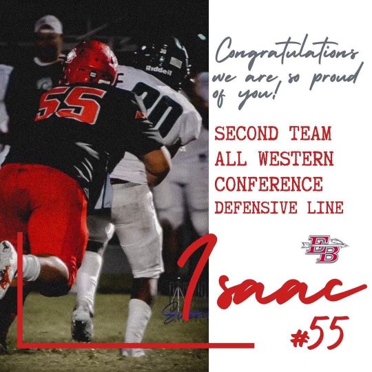 Congratulations to <a href="/IsaacCrump813/">Isaac C</a> All Conference!!! #BayMade #Family🏹🔴⚪️