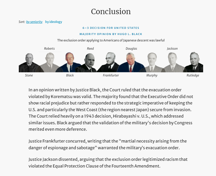 BradKutner's tweet photo. It's the anniversary of Pearl Harbor. 

Just two months after the attack, a US policy steeped in racism, condemning Asian Americans to "relocation camps," would lead to one of the worst #SCOTUS decisions in our nation's history. #Korematsu
https://t.co/DRznHtVrhH https://t.co/QFM86jL1uy