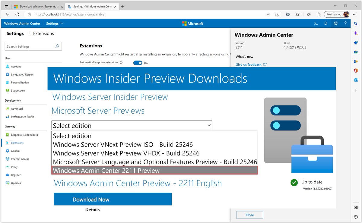 🔮WZor👁️ on Twitter "⚡December 7th, 2022 Refreshed Windows Admin Center