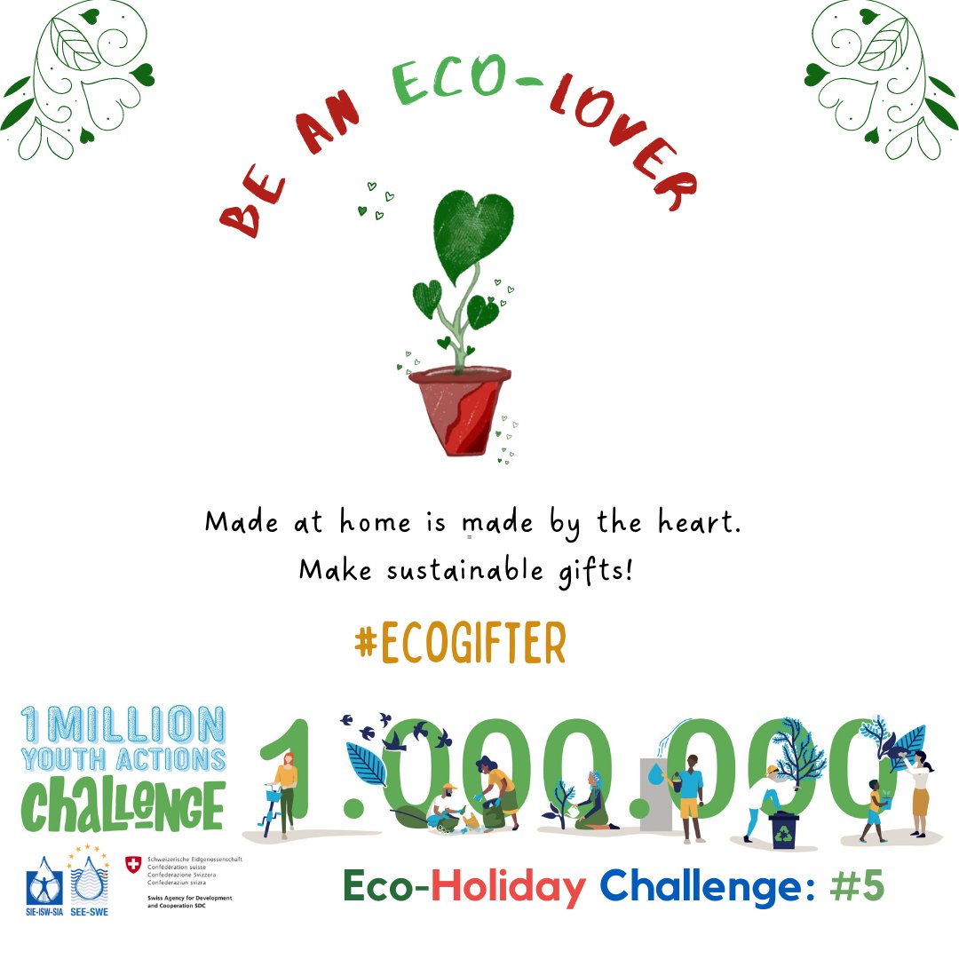 1MYACglobal's tweet photo. Getting gifty?🎁

🎄Try our #EcoHoliday Challenge 5 and make homemade sustainable presents with #recycled, #compostable and #environmentally friendly packaging!

Take this #1MYAC action here 👇 

#EcoGifter @SwissDevCoop @InternSecrWater https://t.co/7fKPpRdsYn