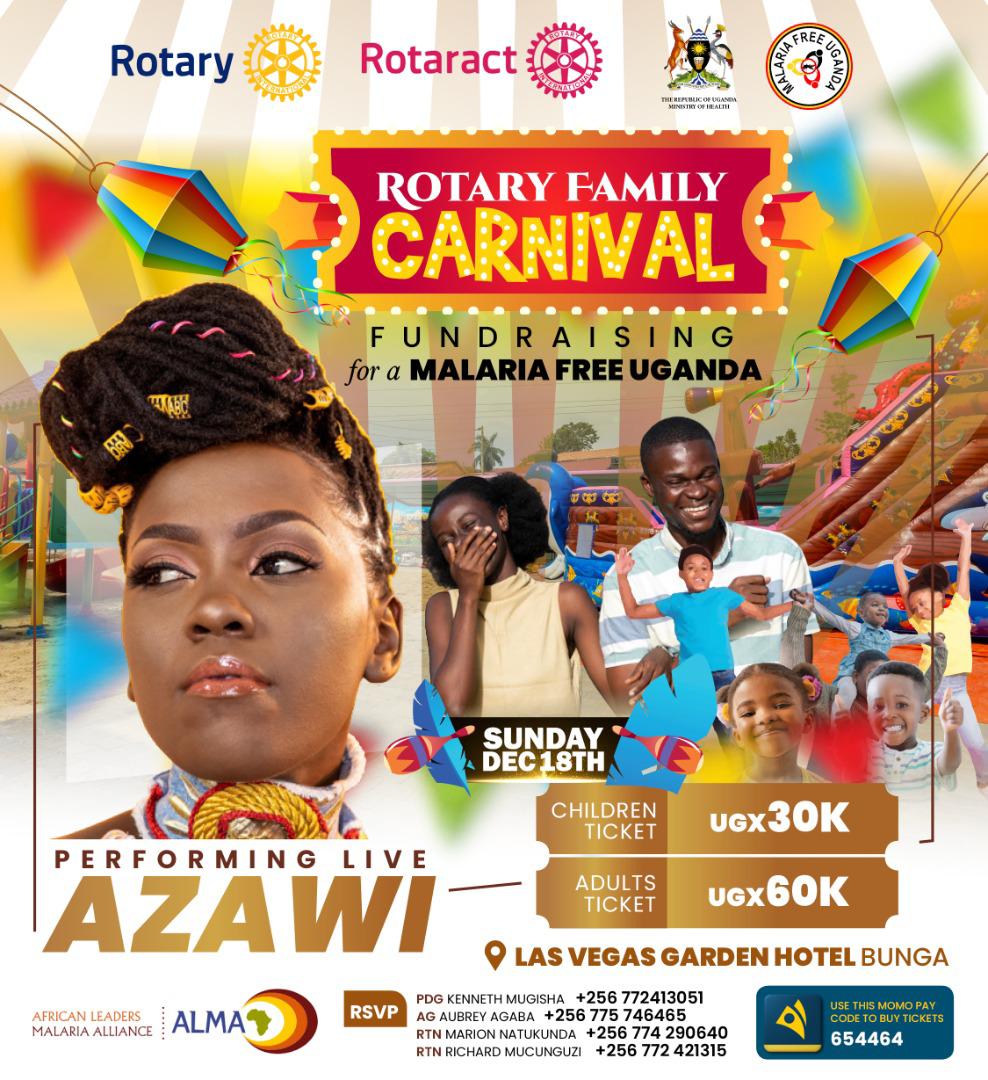 Kanyeihamba2011's tweet image. Bring your family and have fun at #RotaryFamilyCanival at very affordable prices and the proceeds will go towards eradicating malaria from Uganda.@DGKenMugisha @mikesebaluken @rotaryd9213 @RotaractD9213 @MinofHealthUG @DianaAtwine @FightingMalaria @RCKulambiro2021 @Kateshd