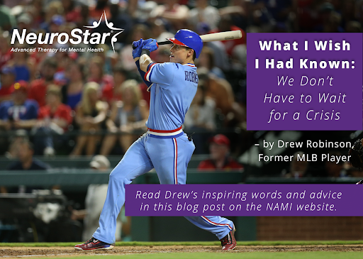 Drew Robinson, mental health advocate, and former MLB player shares his perspective on being proactive about caring for your mental health. 

Read his blog post published by <a href="/NAMI/">nami sung</a>.  Strength isn’t always physical; it takes strength to ask for help. 

nami.org/Blogs/NAMI-Blo…