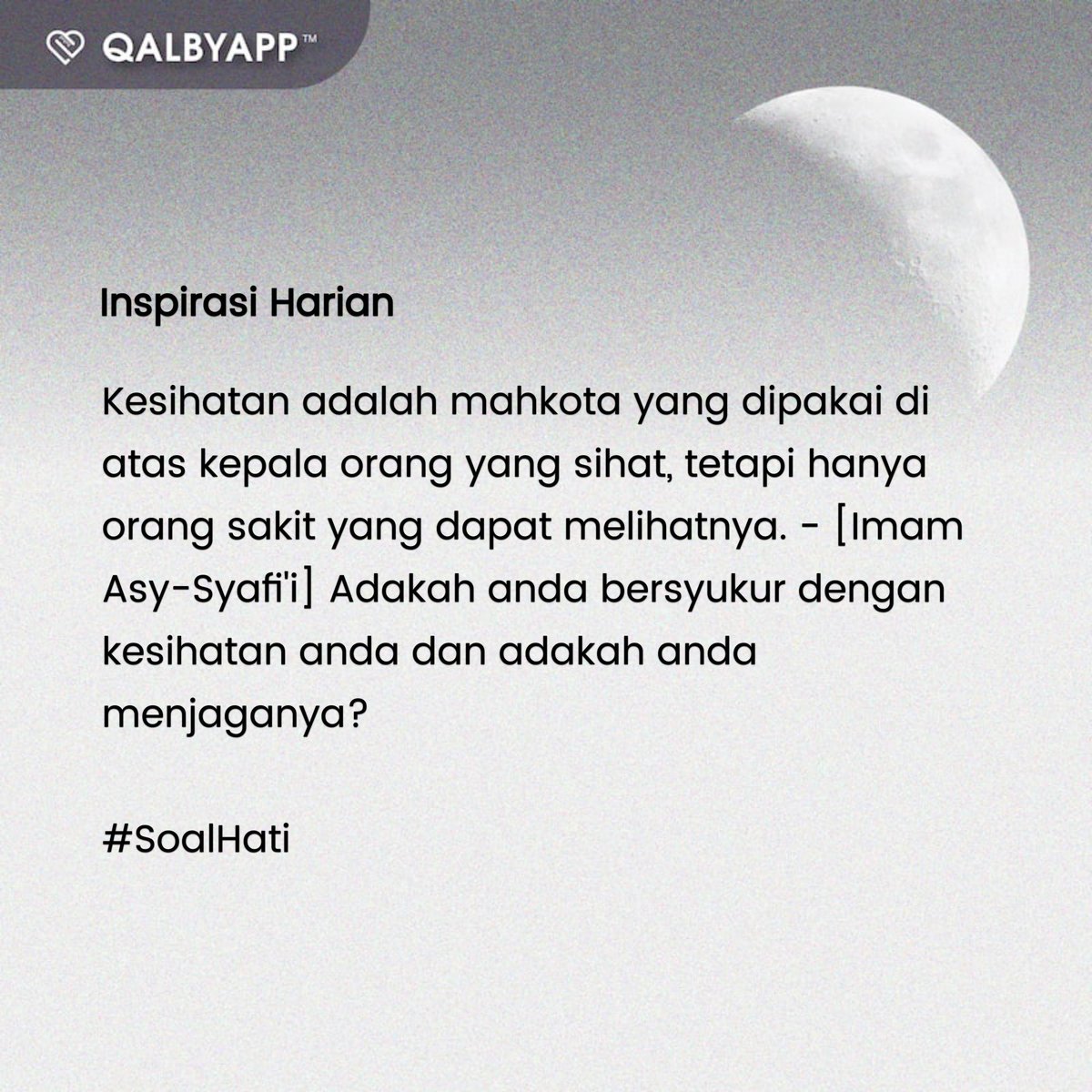 Alhamdulillah, syukur 🤲🏻

#SoalHati 

Thanks @QalbyApp