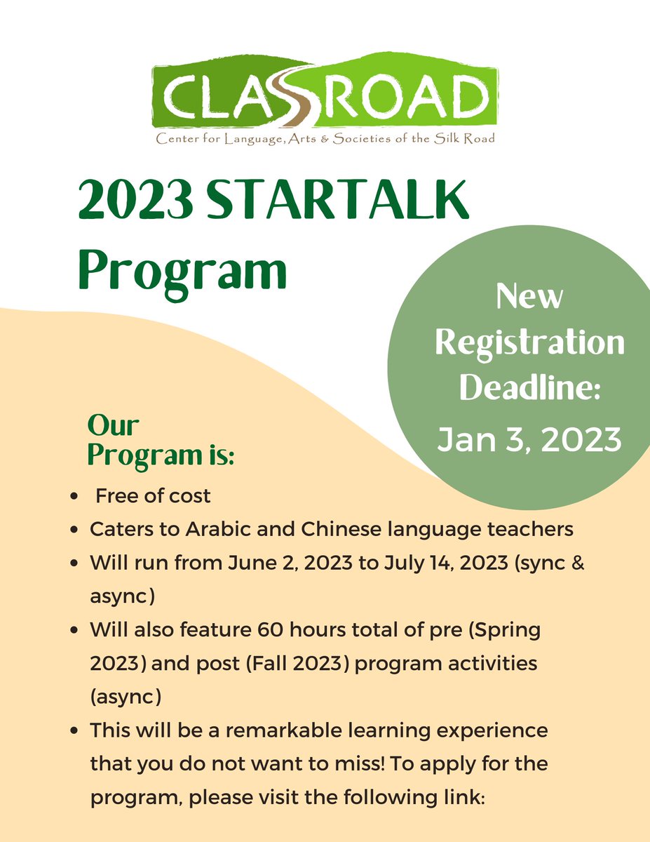 Apply today! classroad.org/courses/classr…