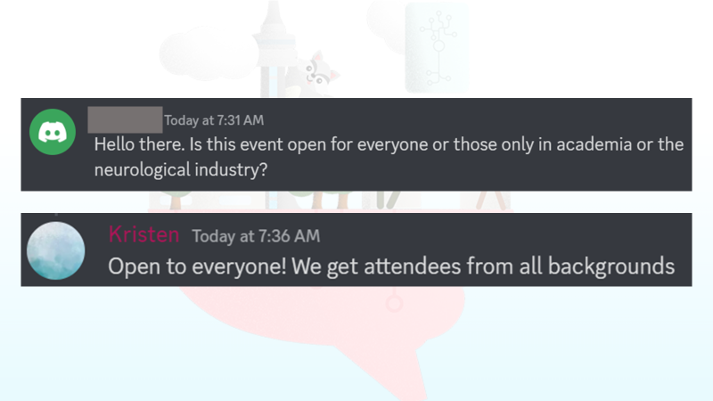 Kristen Li (@cognitiveli) on Twitter photo Reposting a great question from the <a href="/BrainHackTO/">Brain Hack Toronto</a> discord! See you there tomorrow➡️brainhackto.github.io/global-toronto…
#neuroscience #compsci #hackathon Reposting a great question from the <a href="/BrainHackTO/">Brain Hack Toronto</a> discord! See you there tomorrow➡️brainhackto.github.io/global-toronto…
#neuroscience #compsci #hackathon