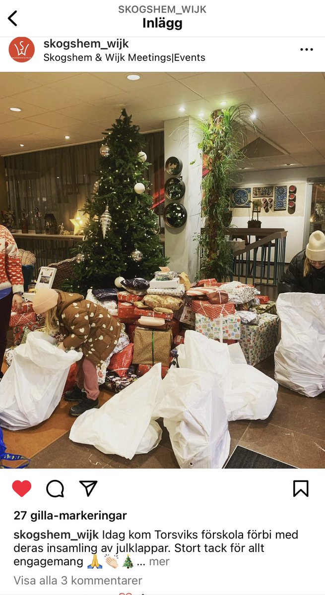 Över 140 paket lämnade vi över från vårdnadshavare, pedagoger &amp; barn från Torsviks förskola till @skogshem_wijk idag! Fantastiskt initiativ av Skogshem &amp; Wijk! #forskola #lidingostad @Lidingo_stad