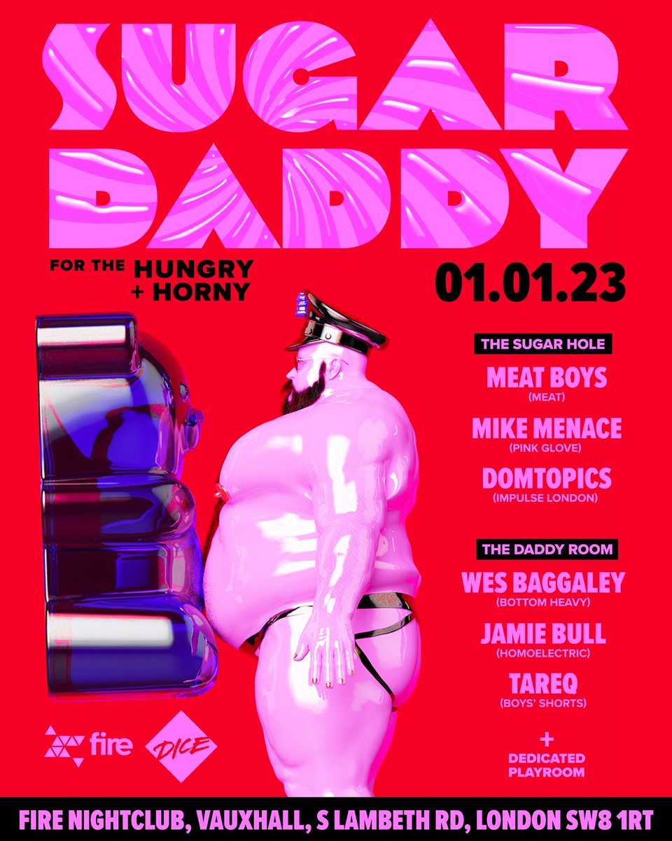 Sugar Daddy (@hungrydaddies) on Twitter photo Pinch, punch, first of the month 🥊🐻
Just when the sugar rush had settled, we’re back with another serving of the good stuff at <a href="/FireVauxhall/">Fire London</a> on NYD! 🍭
Grab your tickets now, they’re going to fly out! 👀 Pinch, punch, first of the month 🥊🐻
Just when the sugar rush had settled, we’re back with another serving of the good stuff at <a href="/FireVauxhall/">Fire London</a> on NYD! 🍭
Grab your tickets now, they’re going to fly out! 👀