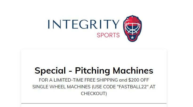 integ_sports's tweet image. Starting Today through 12/31 - Year-end Special on Pitching Machines - Free Shipping and $200 OFF SINGLE WHEEL MACHINES WITH CODE &quot;FASTBALL22&quot;.

Visit our website at integritysportsny.com for additional information.

#HolidayGifts #PitchingMachines #SportsEquipent #Savings