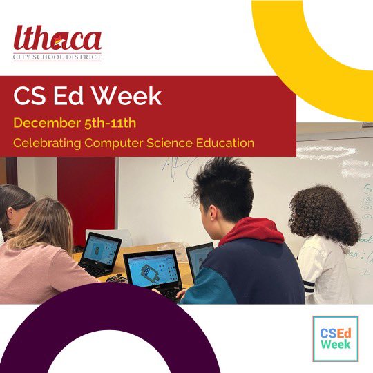 IthacaNYSchools's tweet image. This week is Computer Science Education Week! Thank you to all of our CS teachers who inspire our learners to understand and advocate for equity in CS education. #icsdproud #celebratingprogress #CSEdWeek2022