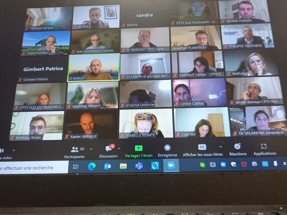 Première réunion régionale inter CPTS Occitanie organisée ce soir par <a href="/DrHomehr/">Dr Homehr</a> <a href="/CPTS_SudTlsn/">CPTS du Sud Toulousain</a> avec @FederationCPTS <a href="/PhTrotabas/">Philippe Trotabas</a> <a href="/jccalmes/">J.Christophe Calmes</a> ; Rôle important des CPTS qui remonte dans chaque CNR santé ; organisation territoriale à développer et renforcer #CNRsante #CPts <a href="/agnesfirmin/">Agnès Firmin Le Bodo</a>