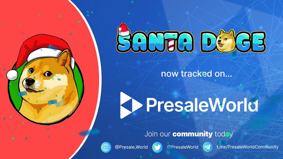 Get in the Christmas spirit with Santa Doge, now tracked on PresaleWorld! They're hot on Twitter too with replies from Louis Vuitton and a certain Elon Musks mother 👀 The presale goes live in less than 24 hours: pinksale.finance/launchpad/0x13… Enjoy and as always DYOR! $PW