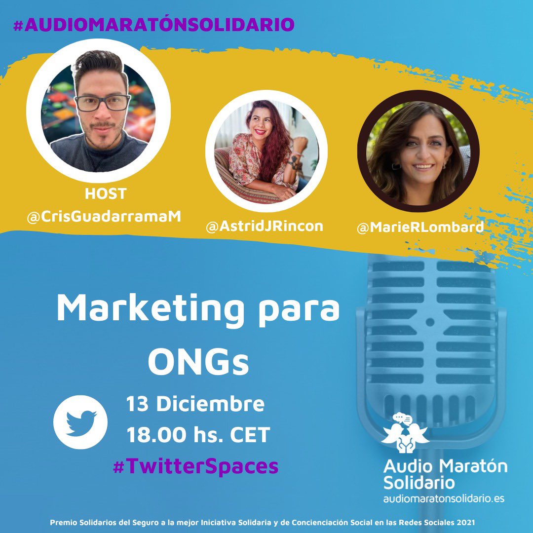 Nos encontramos el próximo martes en el #AudioMaratónSolidario para platicar sobre el cómo #hacer #Marketing para #ONGs.

Comparte y únete para que lógrenos juntos el objetivo👇🏻. 

x.com/i/spaces/1mnxe…

Para más detalles👇🏻…

audiomaratonsolidario.es