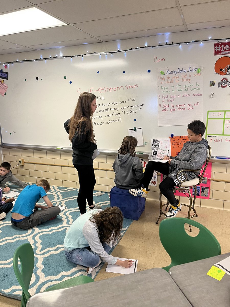 fennhicks's tweet photo. Our amazing HUDDLE Leaders talking to us about self-esteem!   Such an important lesson! https://t.co/c1xAsQ7htY