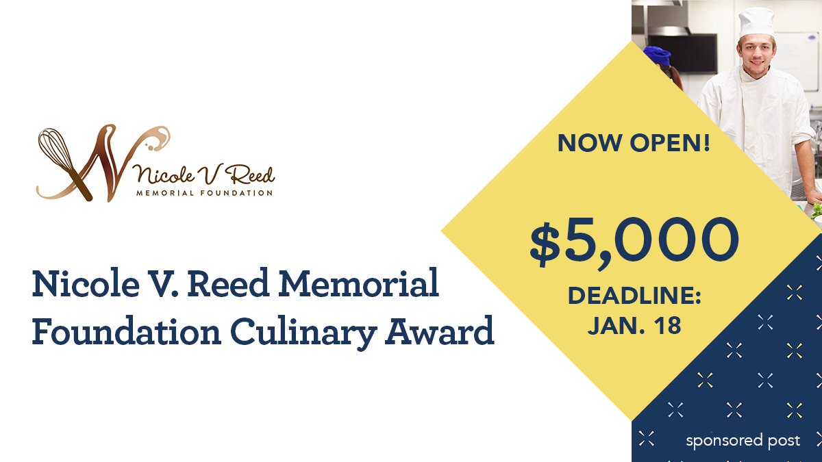 The Nicole V. Reed Memorial Foundation (<a href="/nvrmf1/">NVRMF</a>) is paying tribute to a passionate baker by awarding a $5,000 scholarship to a culinary arts student in the U.S. High school seniors/graduates planning on a culinary degree, visit hubs.ly/Q01vfdFL0 to learn more and apply!