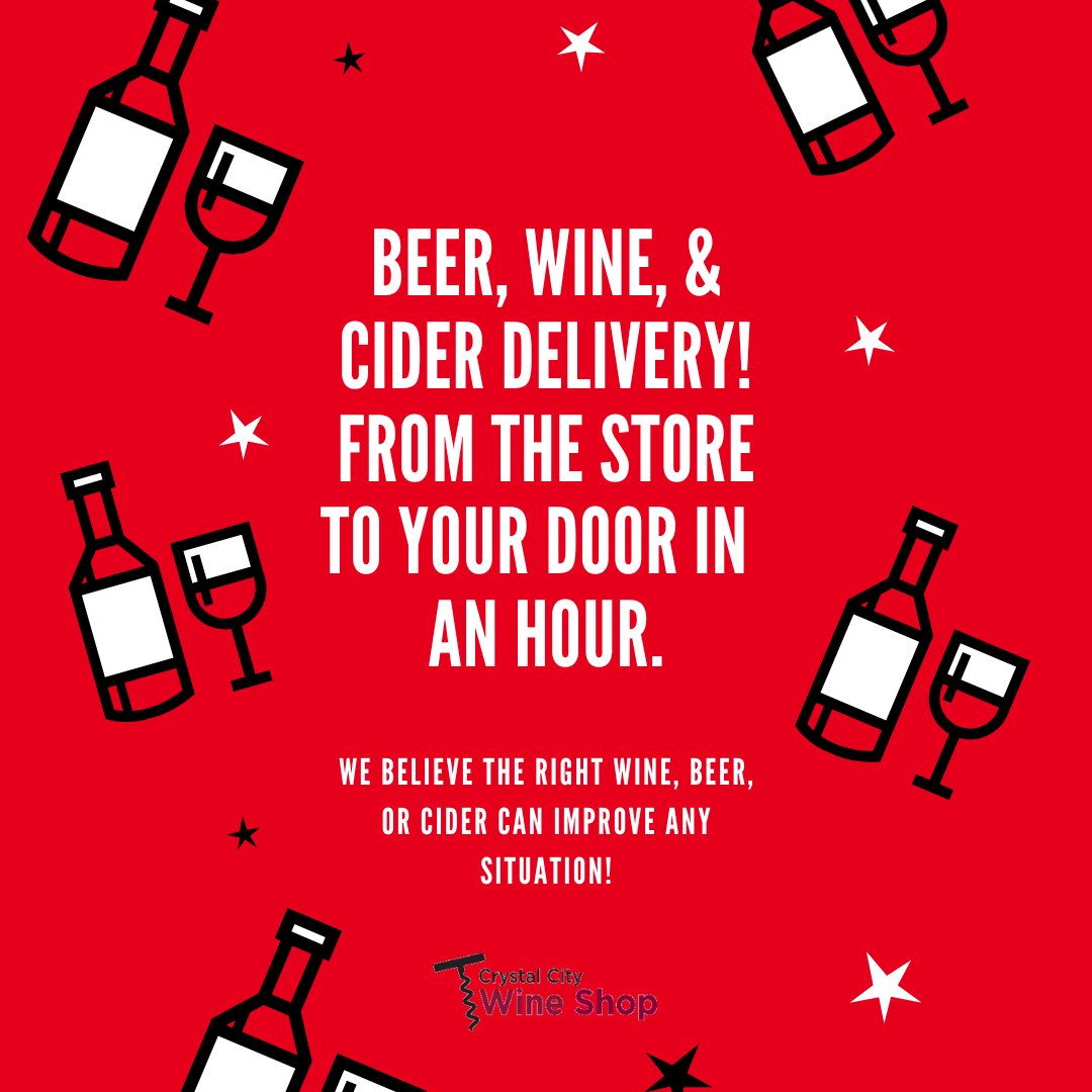 We #deliver #beer, #wine, #cider, and more to your door in a hour! Order online: crystalcitywine.com

#crystalcity #crystalcityva #nationallanding #arlington #crystalcityshops #crystalcitywine #winelover #whitewine #lovenationallanding #drink #winetime #happyhour #cheers