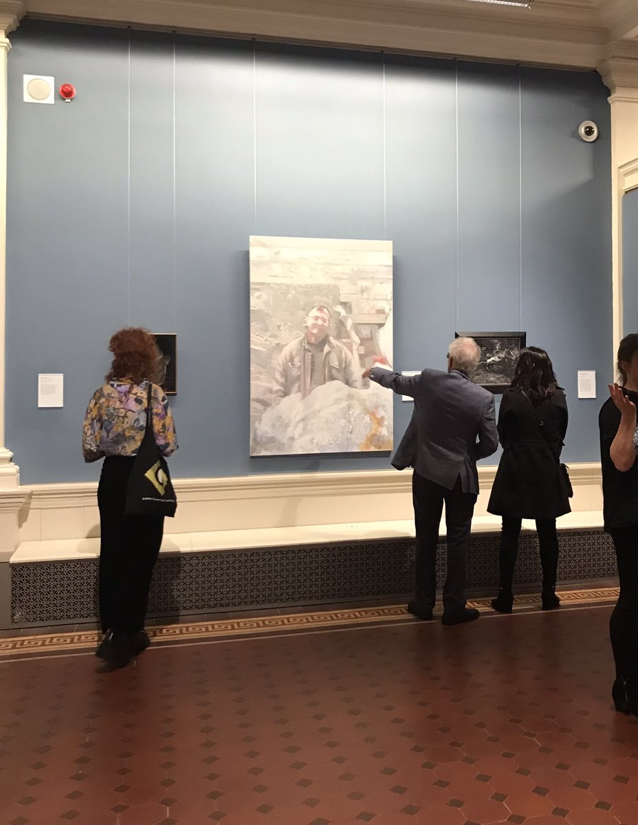 Berkiel's tweet photo. We didn’t win but a great evening was had at @zurichportraitprize. Congrats to winner David Booth and to all the shortlisted artists. Thanks to @NGIreland. Open now until April 2023. Paul Mosse with ‘an artist becomes their work-portrait of Paul Mosse in his studio’. @MickODeaArt https://t.co/2s2pa9diPI
