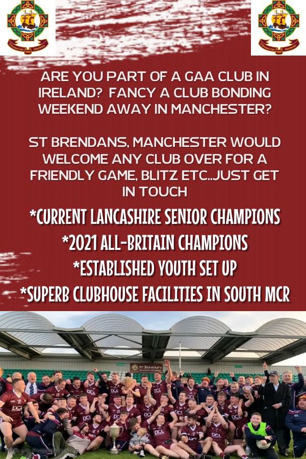 StBrendansGAA's tweet photo. St. Brendan’s GAA Manchester are openly inviting clubs from Ireland &amp; the UK to travel for a game over a social weekend. 

We’re the current Senior Lancashire Champions &amp; All Britain Finalists

For further info please DM 🇶🇦🇶🇦 https://t.co/GZN2H429Io
