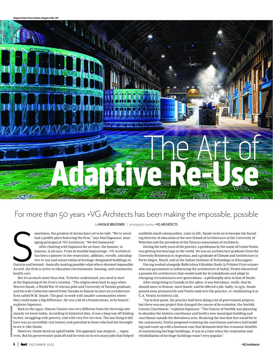 PlusVGArchitect's tweet image. +VG was featured on the cover of Award Magazine this month - December 20222 - check out the magazine and article below:
lnkd.in/g9AvHVJh

#onthecover #magazinedesign #design #niagarafalls  #plusvg #attractions  #innovation #architecture #interiordesign #design