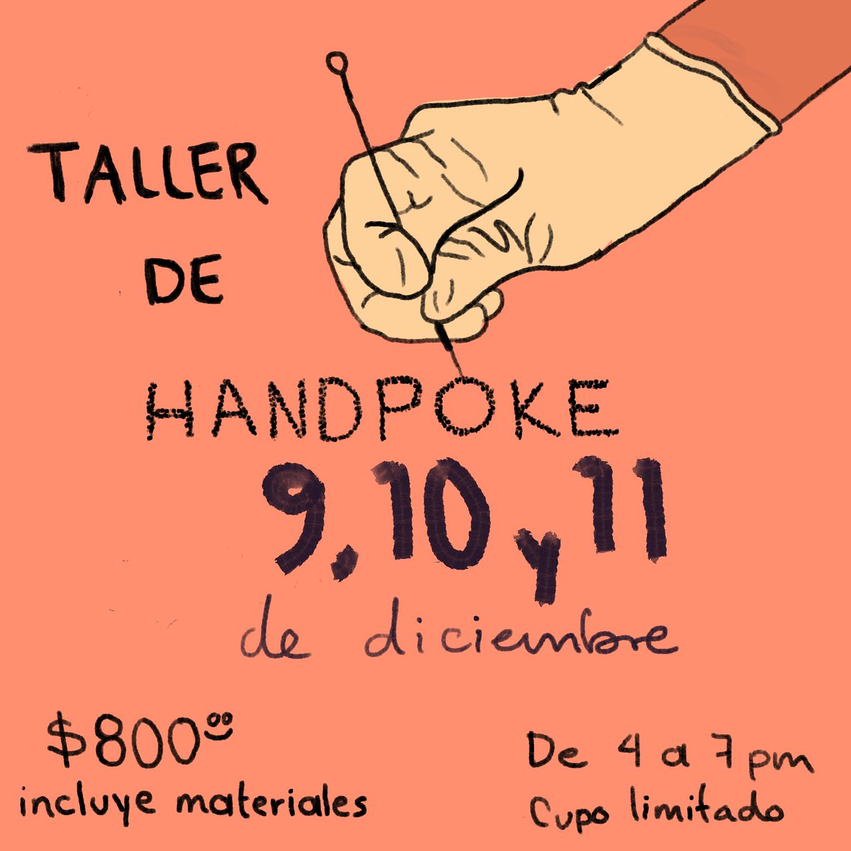 amastique's tweet photo. ¡Amigxs! 
Antes de terminar el año estaré impartiendo este taller para aprender a tatuar punto por punto (handpoke). En estas tres sesiones aprenderán teoría y práctica, se tatuarán a ustedes mismos y posteriormente tatuarán a otra persona, así que corran la voz, inscríbanse o RT https://t.co/MItLMPIP4B