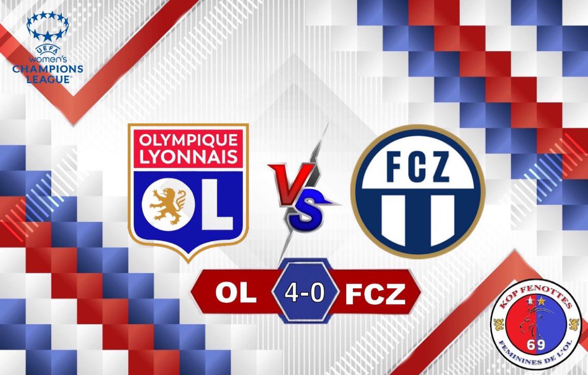 KopFenottes69's tweet photo. C'est terminé au Groupama Stadium avec cette belle victoire de nos Fenottes contre les suissesses du FC Zurich :
⚽️ @LindseyHoran
⚽️⚽️ @MelvineMalard
⚽️ @delphsix
#OLFCZ #UWCL #TeamOL 🔴🔵 https://t.co/cLPGU4GU3q