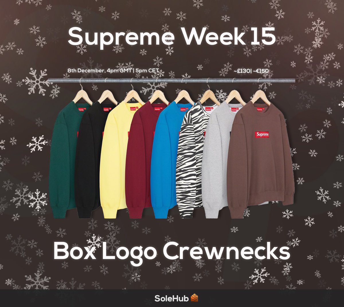 SoleHub (@solehubio) on Twitter photo Supreme Box Logo Crewnecks return as we draw a close to the Fall/Winter Season ❄️ Supreme Box Logo Crewnecks return as we draw a close to the Fall/Winter Season ❄️