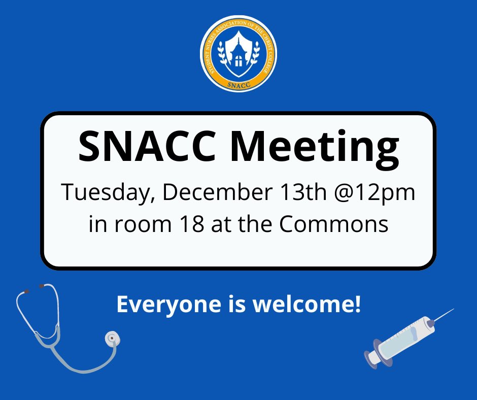 Join us for our December meeting!💙💛We will be wrapping up fall semester by discussing our past events, and preparing for spring semester by discussing our upcoming events.
If you have any questions, suggestions, or just want to see what we’re about, I highly suggest you attend!