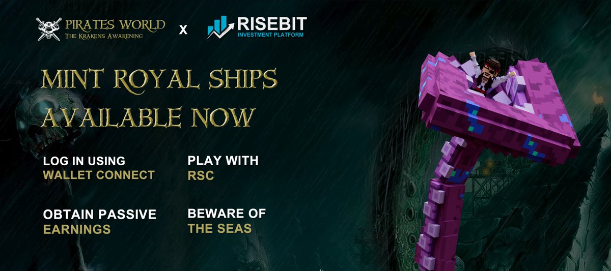 The Kraken's Awakening available now!

MINT ROYALTY SHIPS,FACES DANGEROUS JOURNEYS AND EARN RISECOIN! 

App: app.risebit.co/#/the-krakens-…

Doc: whitepaper.risebit.co/alliances/the-…

#c2e #crypto #bsc #GameFi