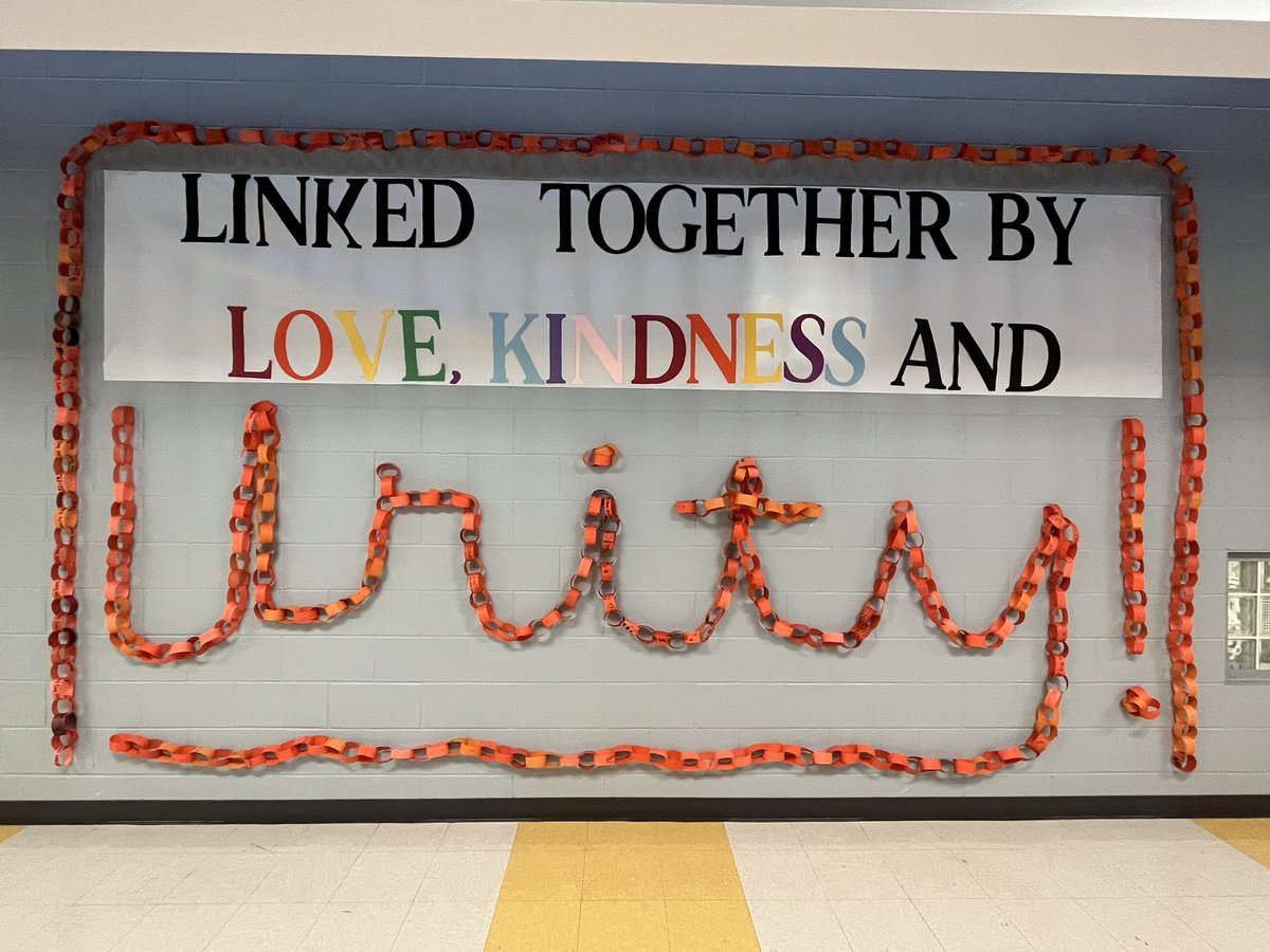 This week at Sanford Creek…<a href="/sanfordcreek/">SanfordCreek ES</a>  We are continuing to celebrate our school and all the ways we practice showing love, kindness, and unity. Each student wrote what unity means to them on a paper link and we worked hard with <a href="/MsSandyPE/">Leigh Dillistin</a> to pull this amazing piece together!