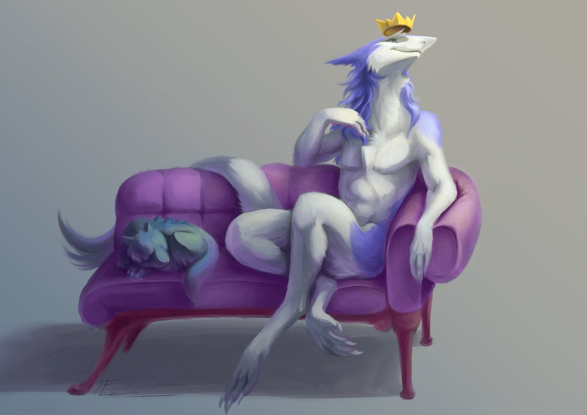 FlamSinger's tweet photo. Digital painting for Viktor, of their Sergal character  :3 https://t.co/SWhtHdFrEI