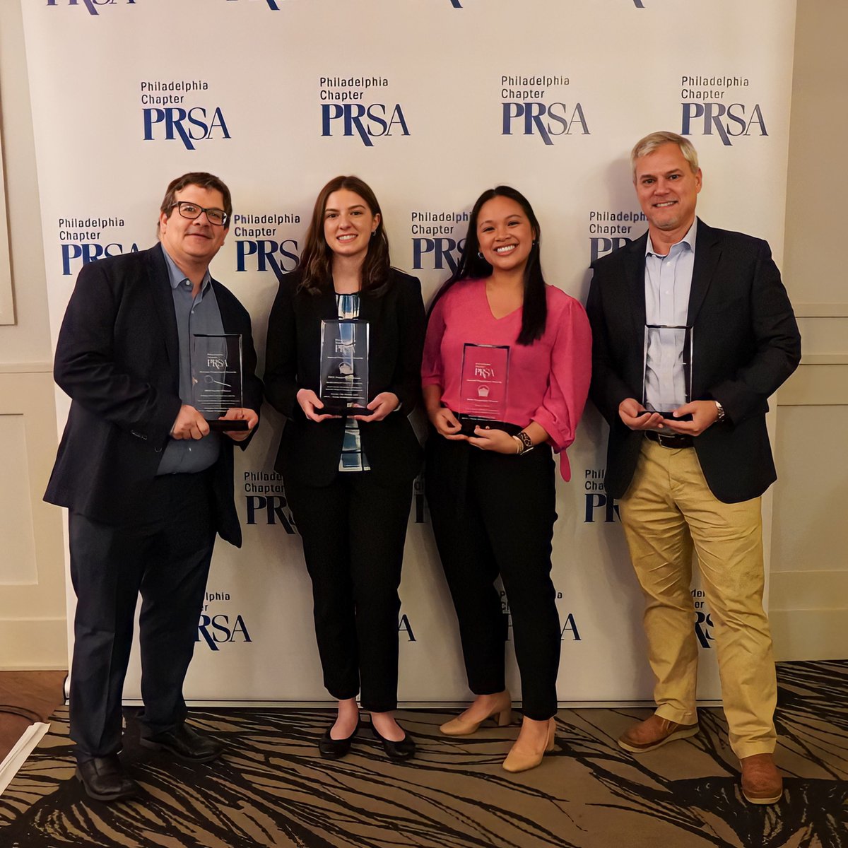 AKCGfirm's tweet photo. Last night, the #AKCGTeam proudly accepted six awards at the @PRSAPhilly's Pepperpot Awards! Each year, the ceremony recognizes excellence in the communications and PR community. It's been an honor to partner with @KendalCorp and @ACElecConnect on their goals for 2022. https://t.co/j3u2HazWda