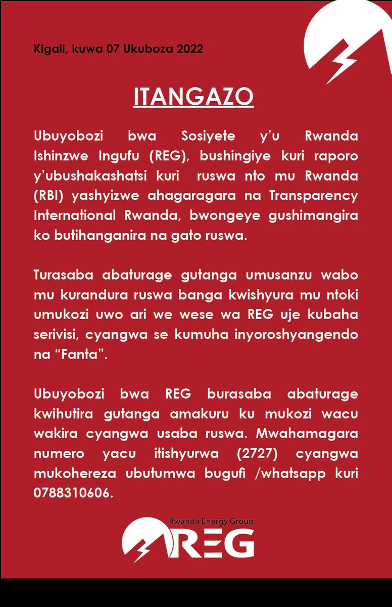 Rwanda Energy Group tweet media