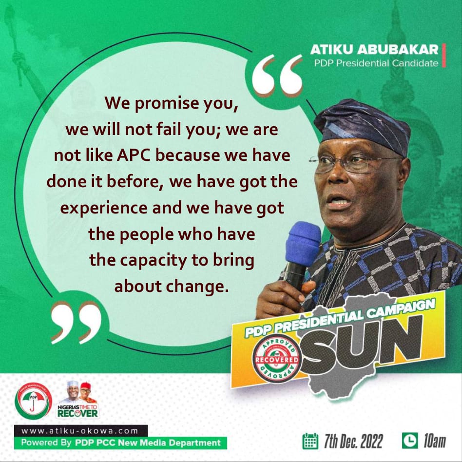 BenjaminMundra's tweet photo. The experience that Atiku Abubakar has acquired as Vice president of Nigeria for 8 years, is an experience that none of them can match. Nigeria of today need that experience to rescue us out of the depth that the APC has take us into.

#RecoverOsunWithPDP
#RecoverNigeria https://t.co/WS93Q4y01M