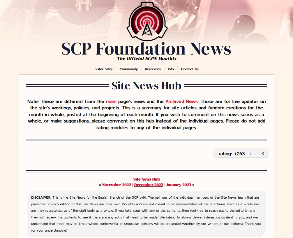 News for July, 2021 - SCP Foundation