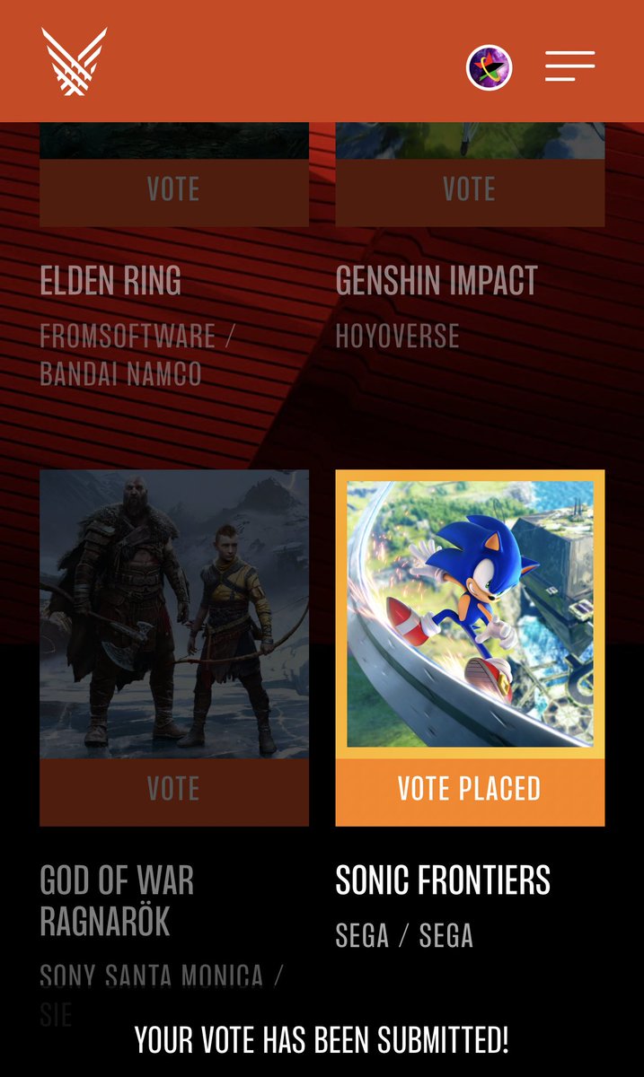 NetworkNeutron's tweet image. As much as I love Kratos, it’s been heard that this is a two man race. And I’m sorry but I ani’t letting that other game win #SonicFrontiers #sonic #SonicTheHedgehog