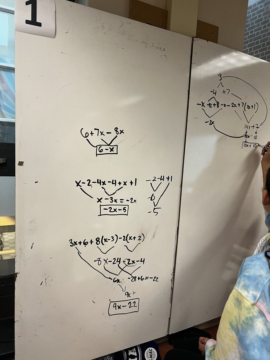 mashmatics's tweet photo. Some @desmosclassroom &amp; @thinkingclssrms fusion yesterday as students worked on simplifying expressions! #vnps #thinkingclassroom #iteachmath https://t.co/bn6Bpoc1E0