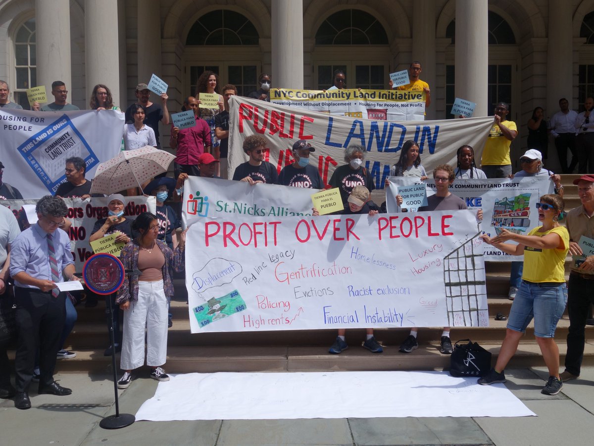 In 2021, 55 organizations called on the <a href="/RacialJusticeNY/">NYC Racial Justice Commission</a> to include #PublicLandforPublicGood as a ballot measure. 

In 2022 we worked with <a href="/LincolnRestler/">Lincoln Restler</a> to introduce Intro 0637! 

In 2023 we're going to pass Intro 0637 &amp; make sure public land remains for the public good!