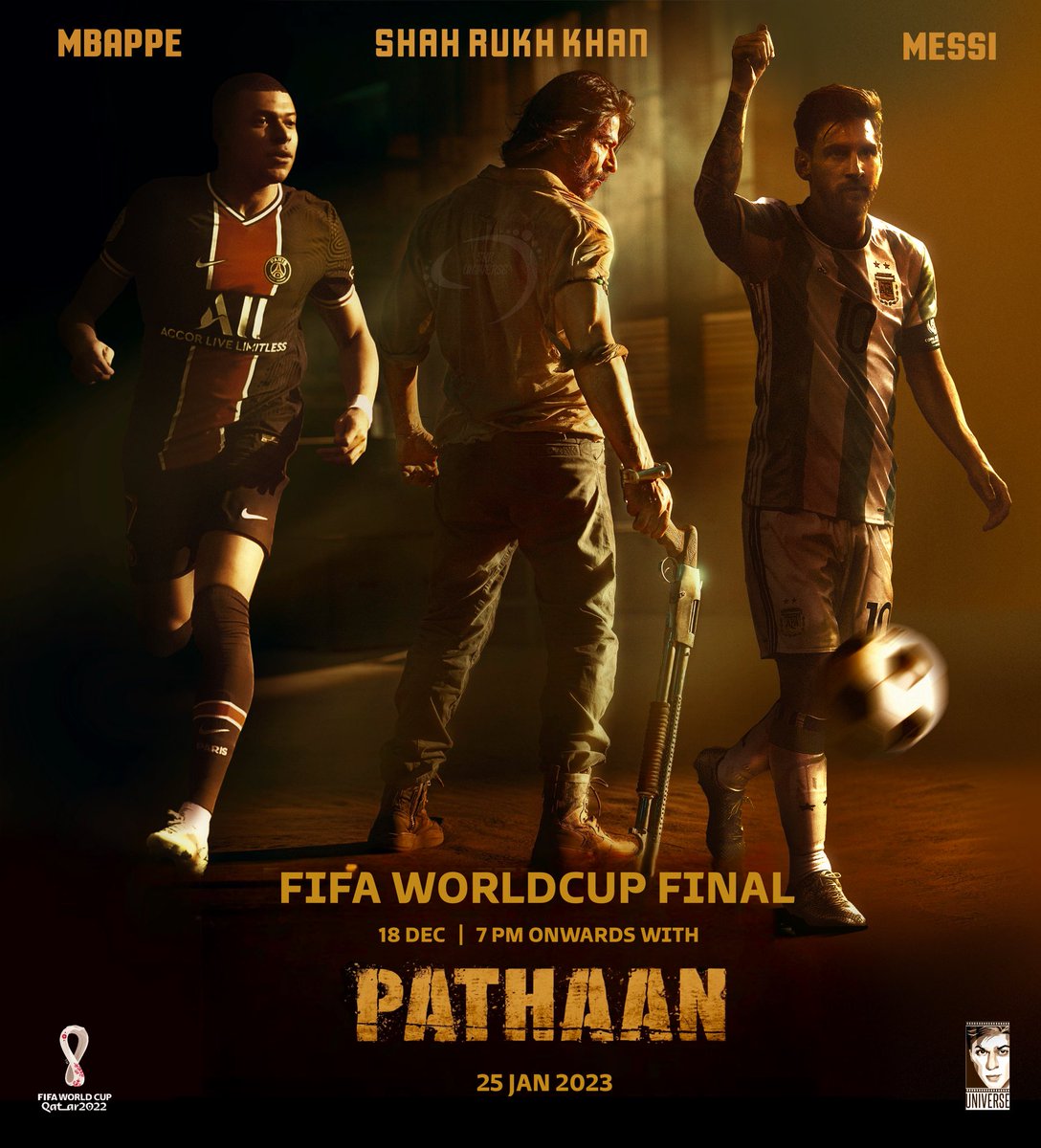 KING KHAN to promote PATHAAN at #FIFAWorldCup2022 #FIFAWorldCup #FIFAWorldCupQatar2022 #WorldCup final #Qatar2022 ! 🔥
Watch him on 18th Dec at the FIFA World Cup FINALS at Match Centre ♥️🔥
#ARGCRO #Messi #Mbappe #football #ShahRukhKhan #BesharamRang #Pathaan #Arg #FRA #France
