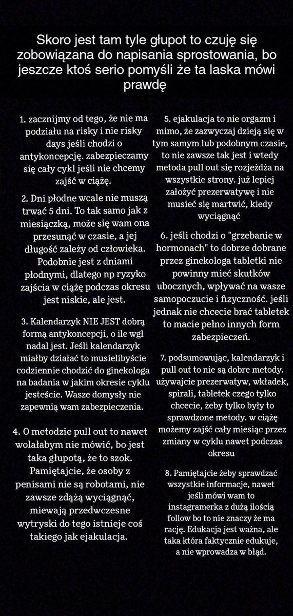 jestempojebana's tweet photo. @777angls Oczywiście napisałam tutaj w dużym skrócie wszystko i o antykoncepcji można by gadać długo, ale macie tutaj sprostowanie bo aż nie mogę na to patrzeć co ona napisała. Możecie podawać dalej żeby nikt się na to przypadkiem nie nadział ❤️ https://t.co/9uKe0jxUD2