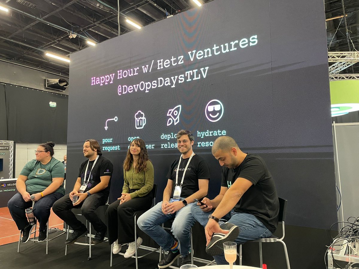 velocitytechhq's tweet photo. The Velocity team had a blast yesterday at #DevOpsDayTLV! If you didn't get a chance to swing by our booth (C4), make sure you get there today 🙌 Day 2️⃣ -- Let's go! #velocity #devops #devenvironments https://t.co/ZaqMEeFKuf