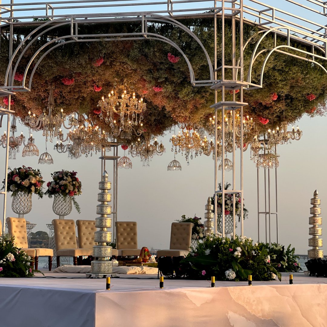 We put all of our heart and soul into creating these incredible experiences✨ So that you can enjoy a magical evening with your loved ones.🤍
•
#weddingdecor #weddinginteriors 
#mandapgoals #couplegoals #happymarriedlife  #weddingdecorinspiration #weddinginspo