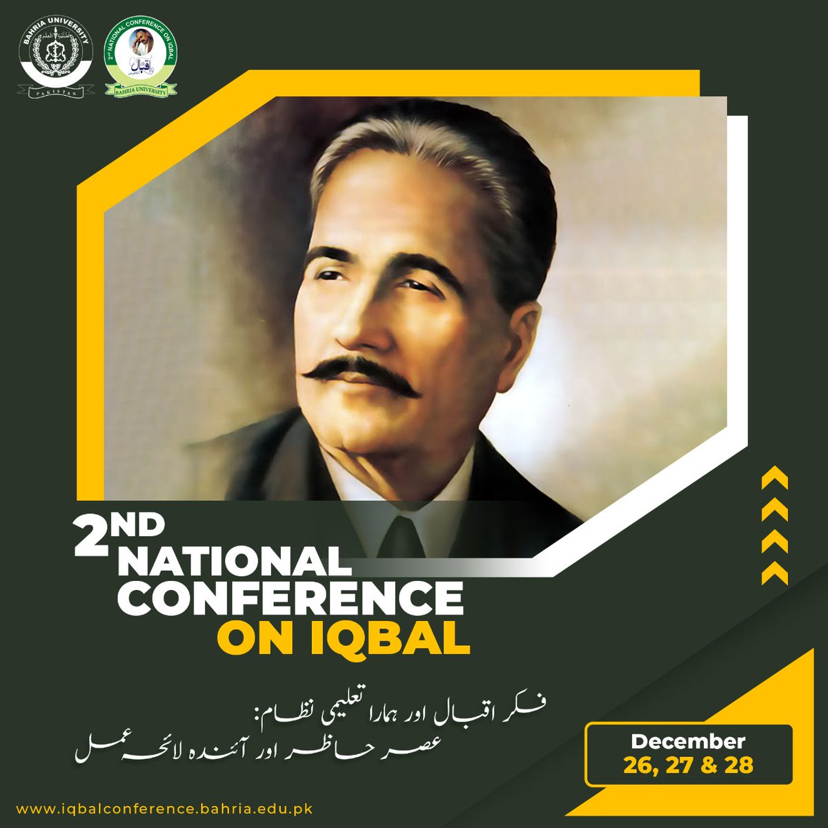 BahriaOfficial's tweet photo. THE 2ND NATIONAL CONFERENCE ON IQBAL 2022
#BahriaUniversity #iqbal #AllamaIqbal #BU #buic #BUKC #bulc https://t.co/RnQvOVgReF