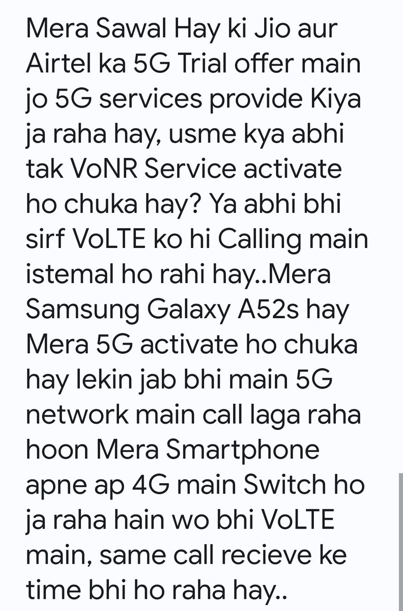 dbpdiptis's tweet photo. @TrakinTech Namaskar Arun Sir 🙏
Mera Sawal Hay India main 5G network main VoNR service shuru ho chuka hay ? Ya abhi bhi calling/messaging ke lie VoLTE hi istemaal ho rahi hay.. #AskArun https://t.co/aSTxOjhZfc