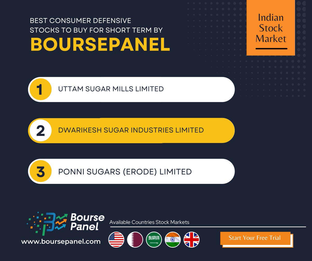 BoursePanel's tweet photo. Best Consumer Defensive Stocks For Indian Stock Market by #Boursepanel Software.
Free 10 Days Trial- No Credit Card Required
Visit : https://t.co/4ywcP6z9et
#indianstocks #indianstockmarket #NSE #Nifty #stockmarketnews
#NSE #BSE #Nifty #SENSEX #Nifty50 https://t.co/LgJn1gHmPb