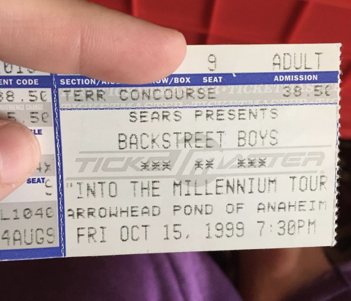 Komplete_Kaos's tweet photo. My first ever @backstreetboys concert ticket… getting a little nostalgic over here while listening to #24HoursofBSB #AVeryBackstreetChristmas #BSBTogether Also, how I wish concert tickets were $40 still lol 😆 https://t.co/GER1IsSpQT